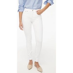 NWT J. Crew Tall 9" Mid-Rise Skinny Jean Signature Stretch White Denim